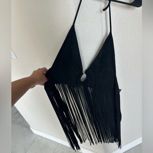 Forever 21 fringe tie back top SMALL